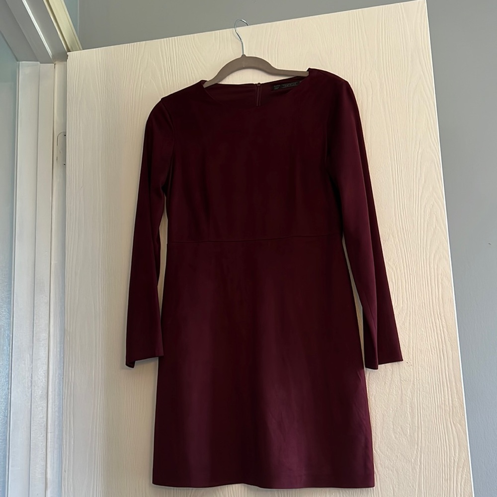 Zara Suede Bordeaux mini dress size M